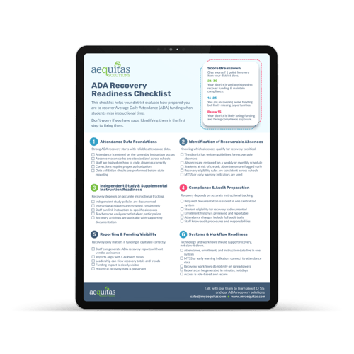 ADA Recovery Readiness Checklist - Aequitas Solutions