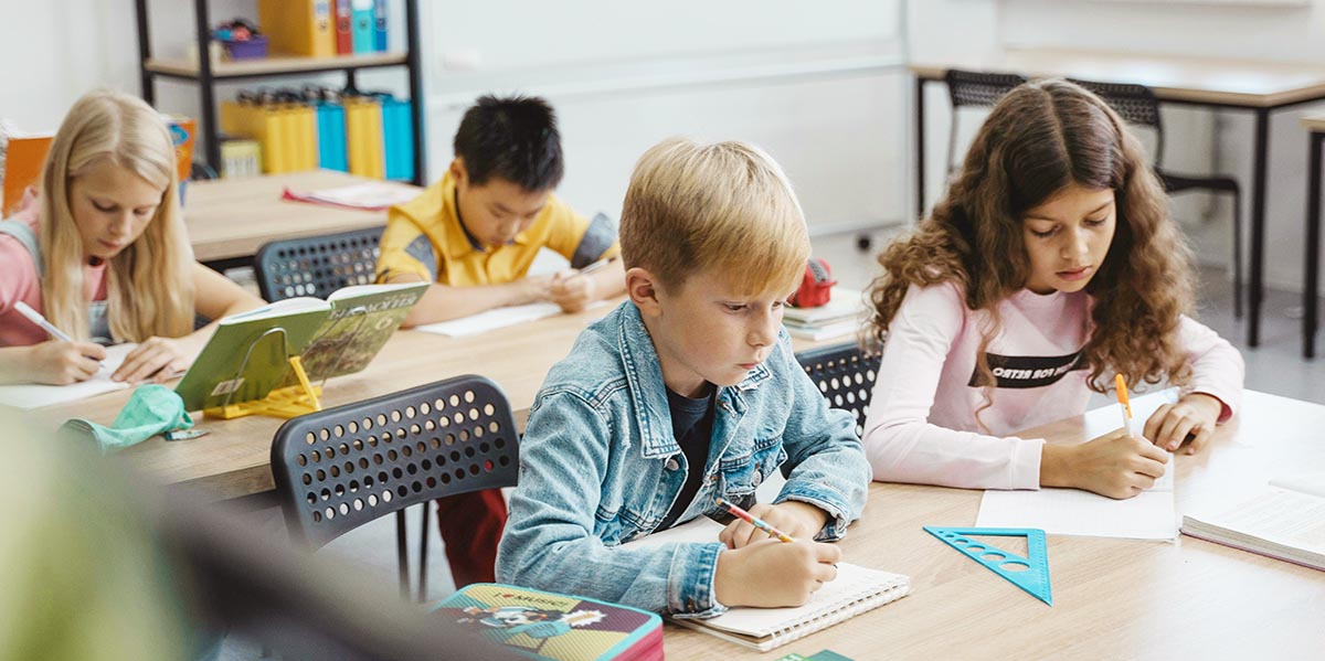 students working in classroom